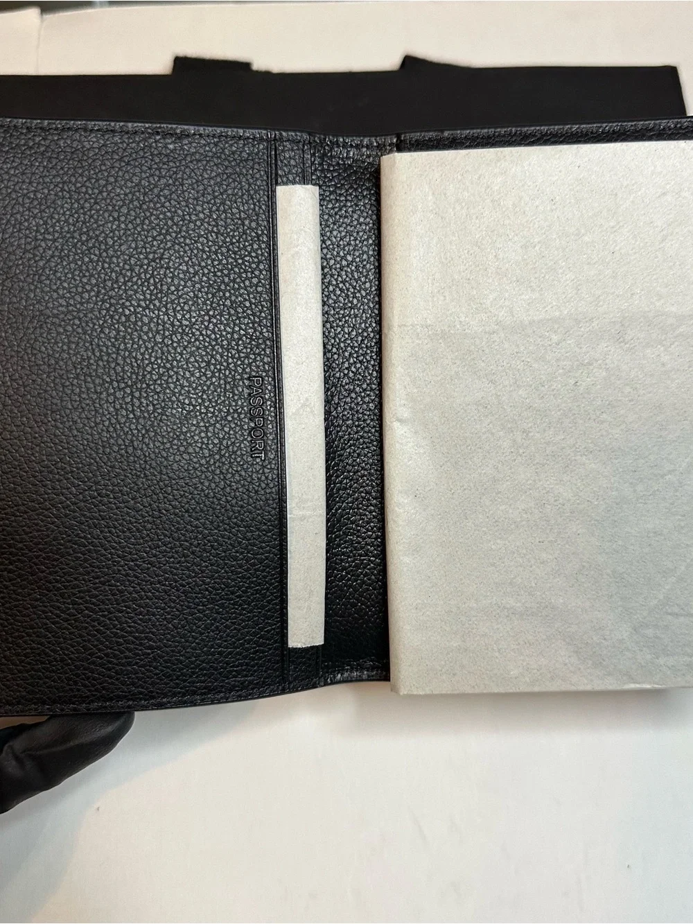 Coach Passport/card holder Black Pebbled Leather.